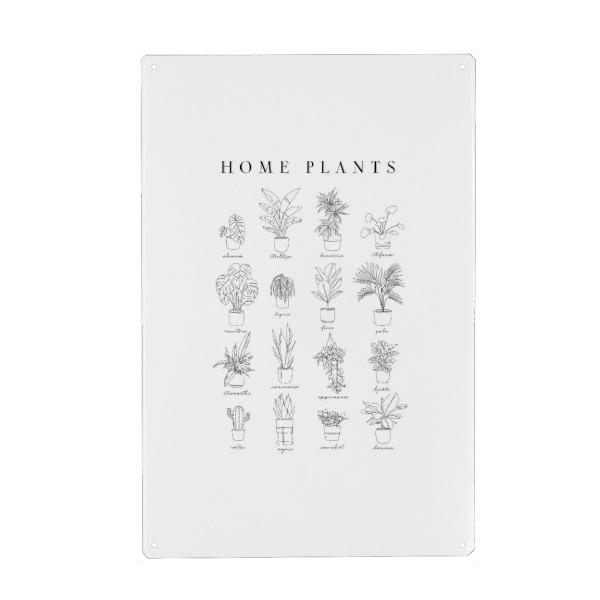 Holzbild "Linear home plants" artboxONE - Natur