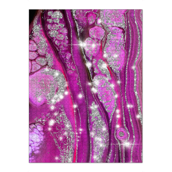 Puzzle Ravensburger "Pink Agate Texture" artboxONE - Abstrakt,Geometrie,Fashion,Marmor,Festivals - Bunt,Colorful,Abstract,Abstrakt,Marble,Marmor