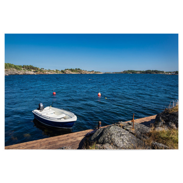 Poster 30x20 cm "Boot und Anlegestelle" artboxONE - Natur,Reise,Reise / Strand und Meer,Reise / Länder