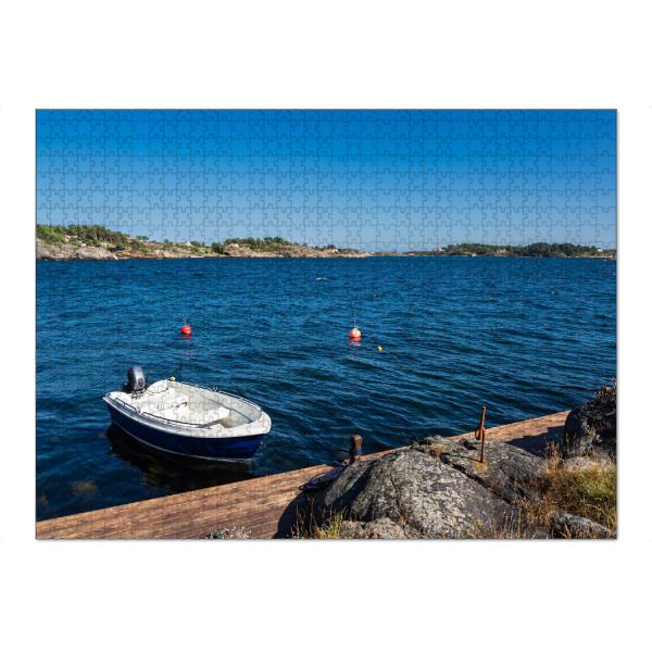 Puzzle Ravensburger "Boot und Anlegestelle" artboxONE - Natur,Reise,Reise / Strand und Meer,Reise / Länder
