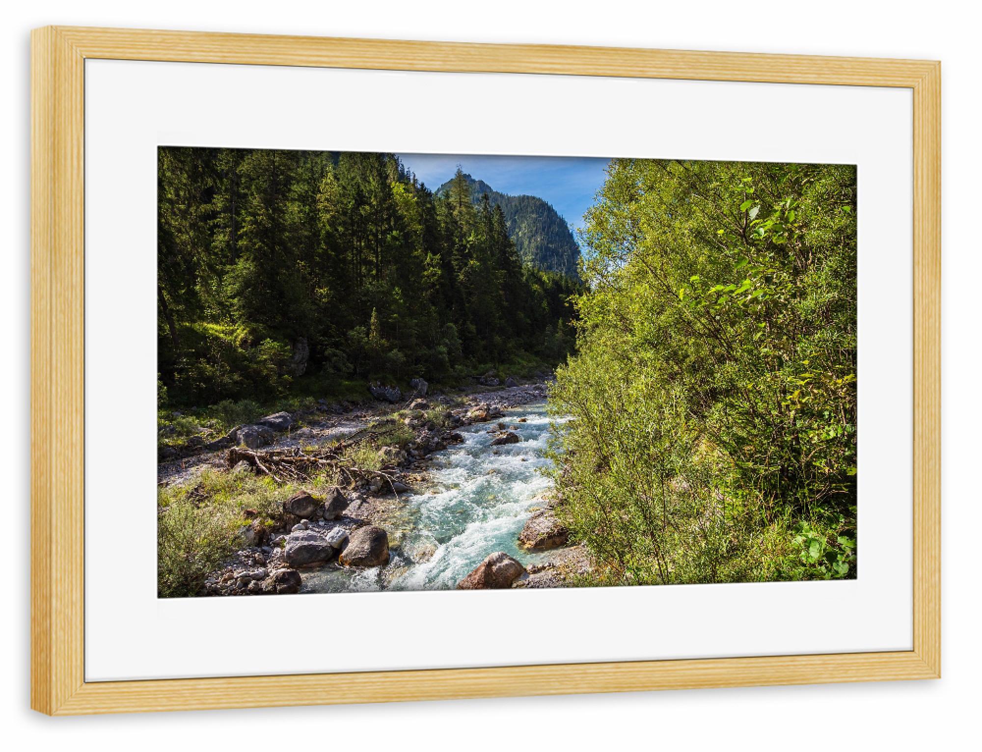 Poster mit Rahmen kiefer "Bäume und Wimbach" artboxONE - Natur,Reise