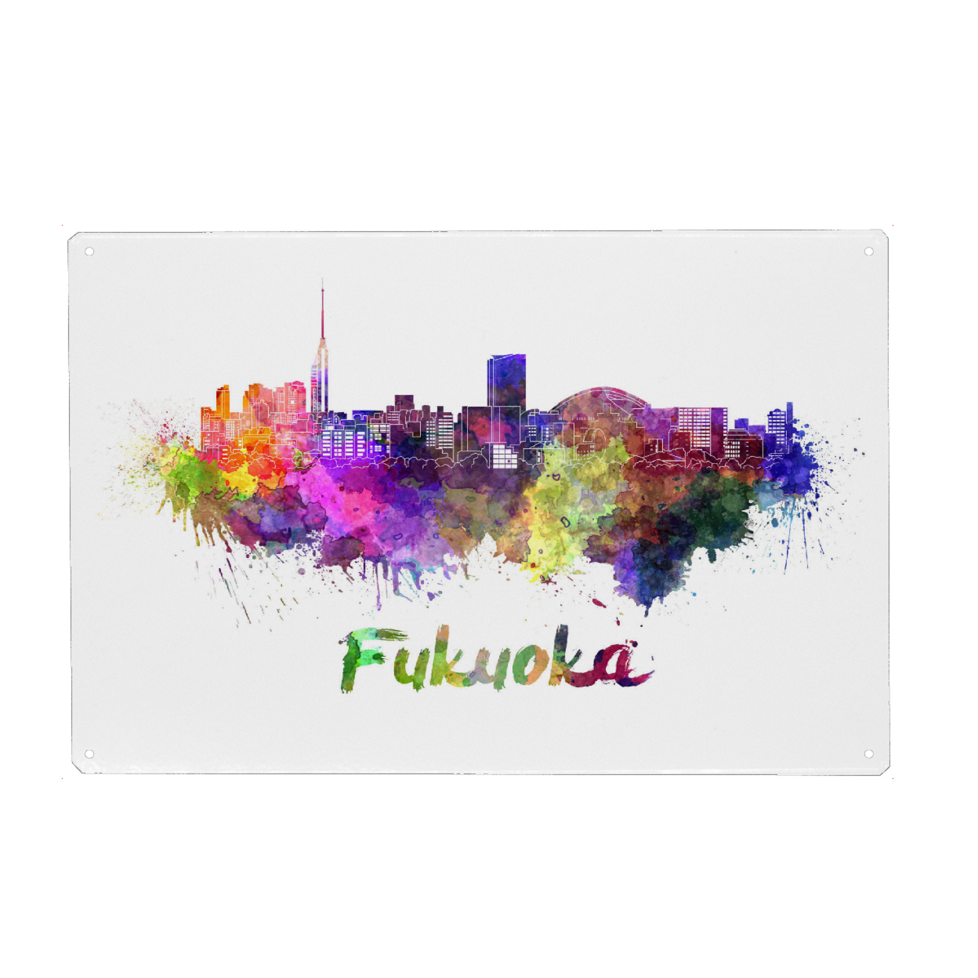 Metall Poster "FUKUOKA skyline-b" artboxONE - Städte,Abstrakt,Architektur