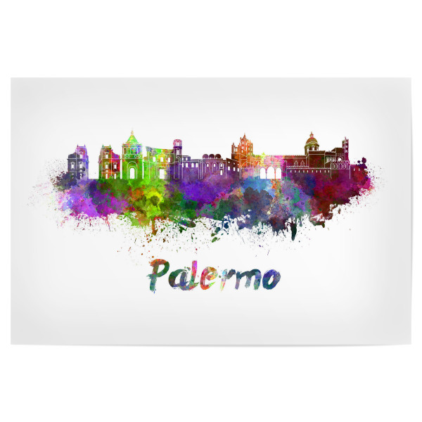 Poster "PALERMO skyline in watercolor" artboxONE - Städte,Abstrakt,Architektur