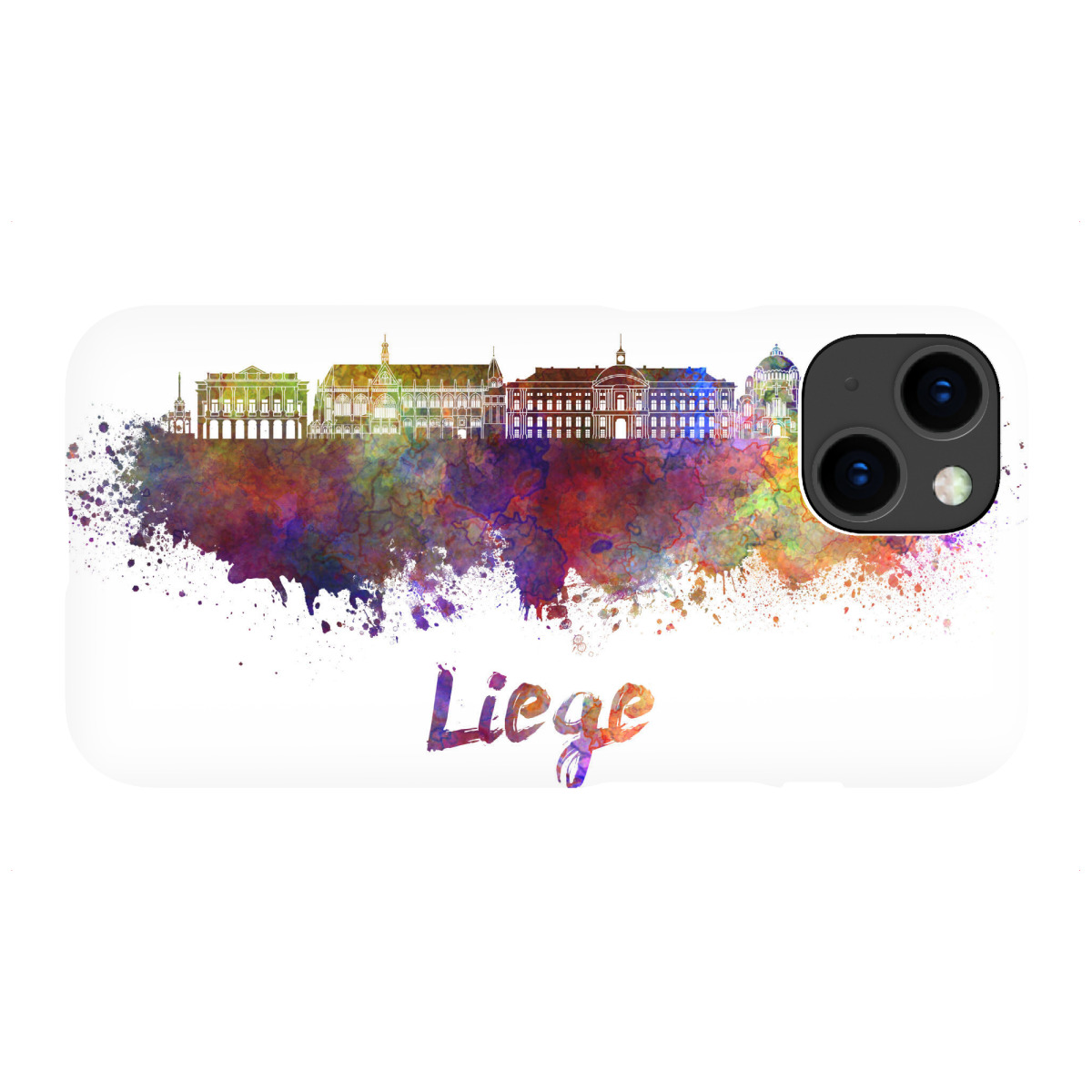 "LIEGE skyline in watercolor-h"für iPhone - Premium-Case Handyhülle artboxONE
