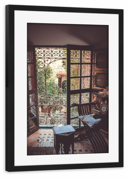 Poster mit Rahmen schwarz "Maroccan Hideaway" artboxONE - Reise,Architektur