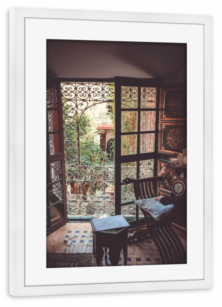 Poster mit Rahmen weiß "Maroccan Hideaway" artboxONE - Reise,Architektur