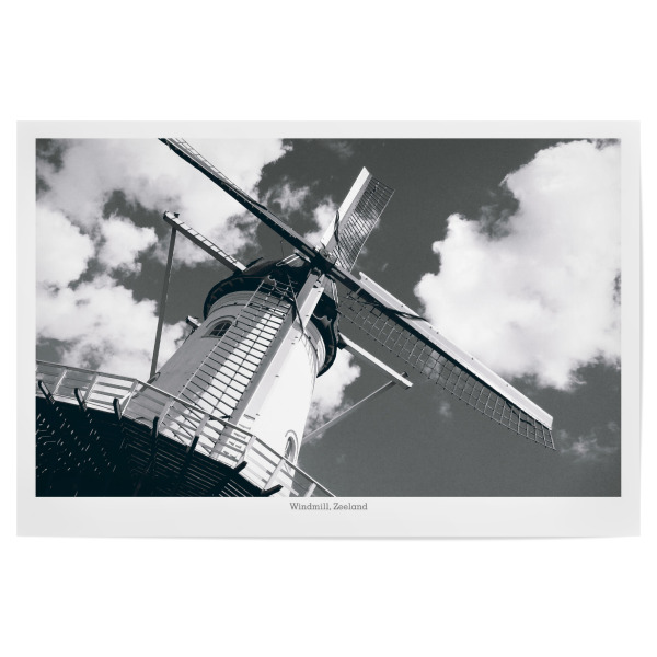 Poster "Windmühle schwarzweiß" artboxONE - Reise,Schwarzweiß,Architektur,Reise / Strand und Meer,Reise / Länder