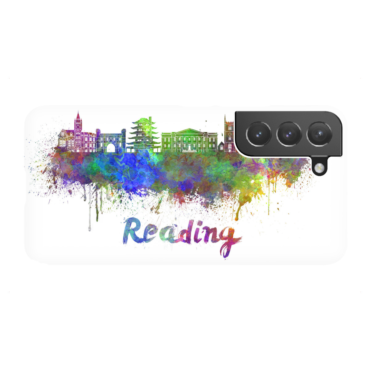 Samsung Galaxy "READING skyline in watercolor" Premium-Case Handyhülle artboxONE