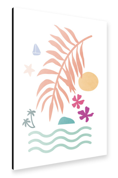 Alu-Dibond "Simple Tropical Paradise Shapes" 30x20 cm artboxONE