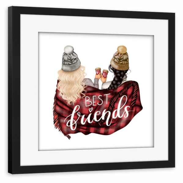 Poster mit Rahmen schwarz "Best Friends Illustration" artboxONE - Menschen,Liebe,Fashion,Für Mama,Lustig