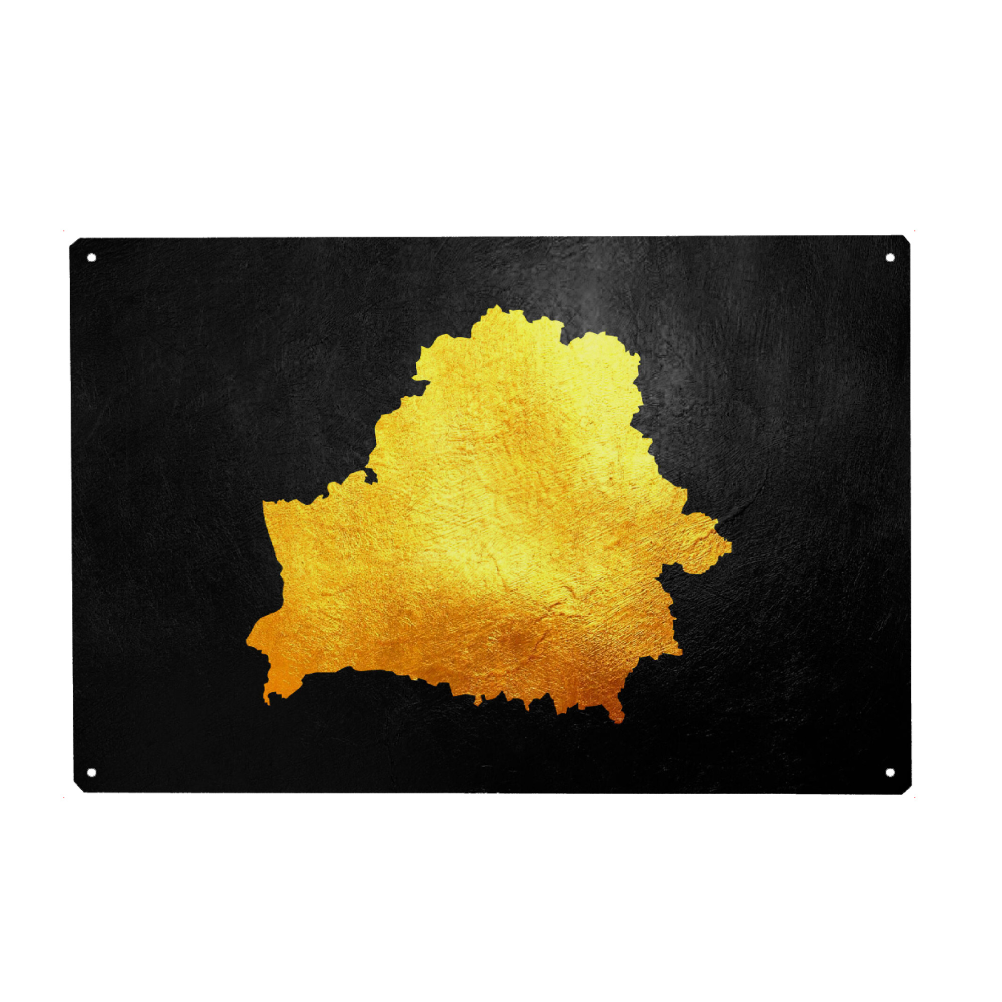 Metall Poster "Belarus Gold Map" artboxONE - Reise / Länder - Belarus,Gold,Map,Karte,Weißrussland,Land - Blechschild