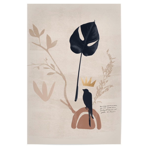 Poster 30x20 cm "Minimal Leafs Blue" artboxONE - Abstrakt