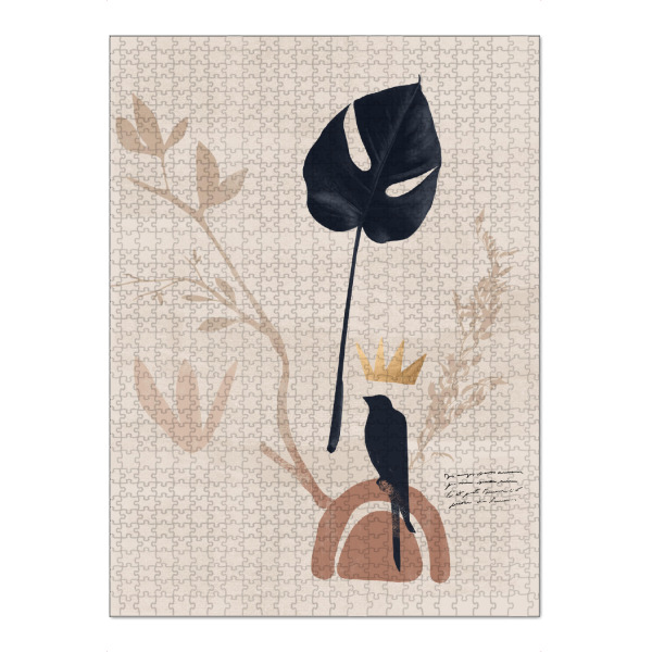 Puzzle Ravensburger "Minimal Leafs Blue" artboxONE - Abstrakt