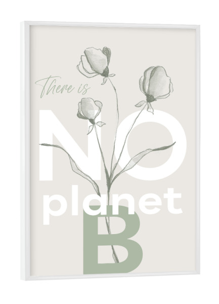 Poster mit weißem Rahmen "Es gibt keinen Planeten B" artboxONE - Typografie,Natur,Floral