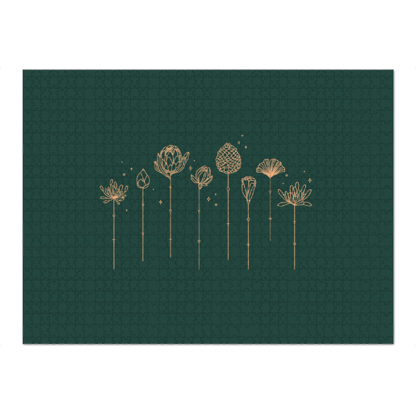 Puzzle Ravensburger "Art deco line flowers green" artboxONE - Natur,Liebe,Streetart