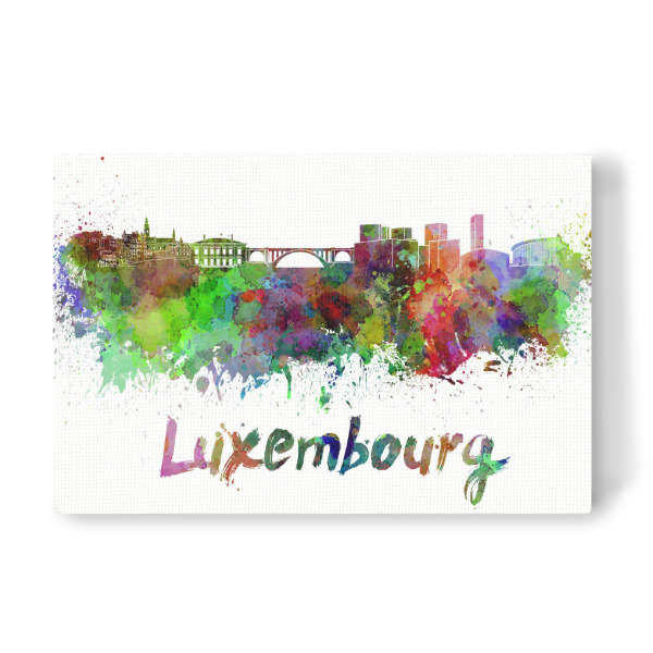 Leinwandbild "LUXEMBOURG skyline in watercolor-b" artboxONE - Städte,Abstrakt,Architektur