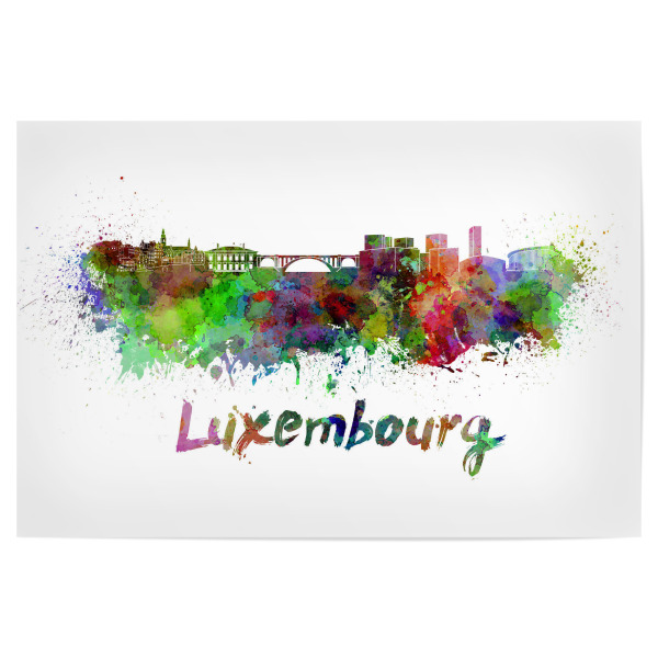 Poster 30x20 cm "LUXEMBOURG skyline in watercolor-b" artboxONE - Städte,Abstrakt,Architektur