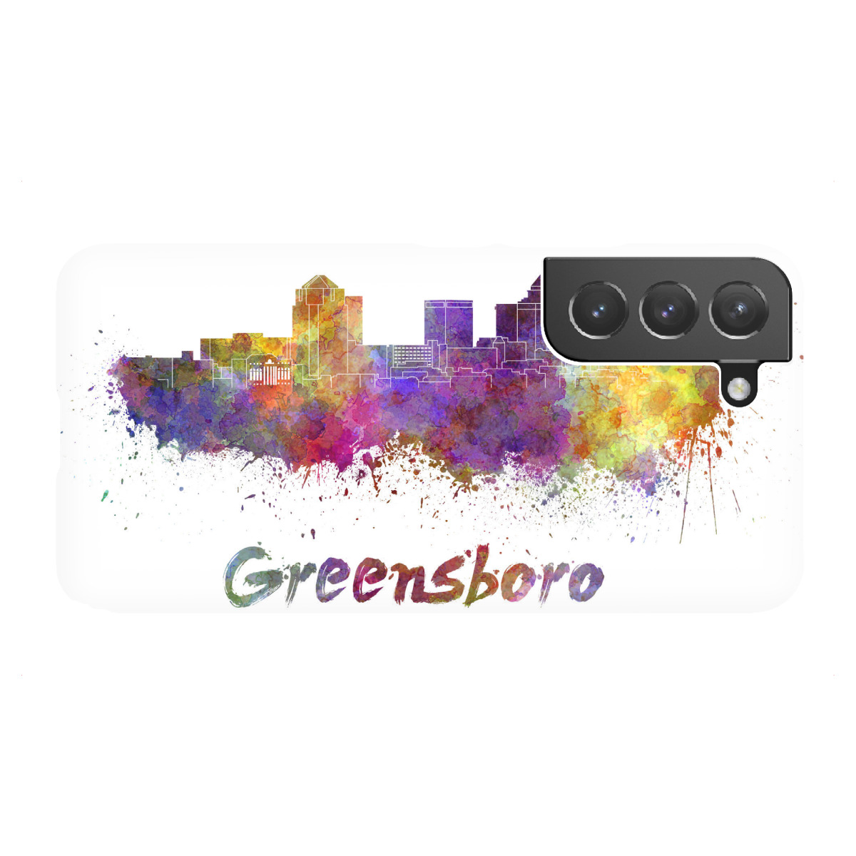 "GREENSBORO skyline in watercolor-b"für Samsung Galaxy - Premium-Case Handyhülle artboxONE