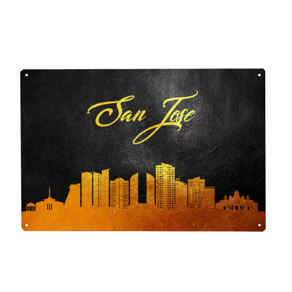 Holzbild "San Jose Costa Rica Gold" artboxONE - Städte - San jose,Costa rica,Gold,Skyline,City,Stadt