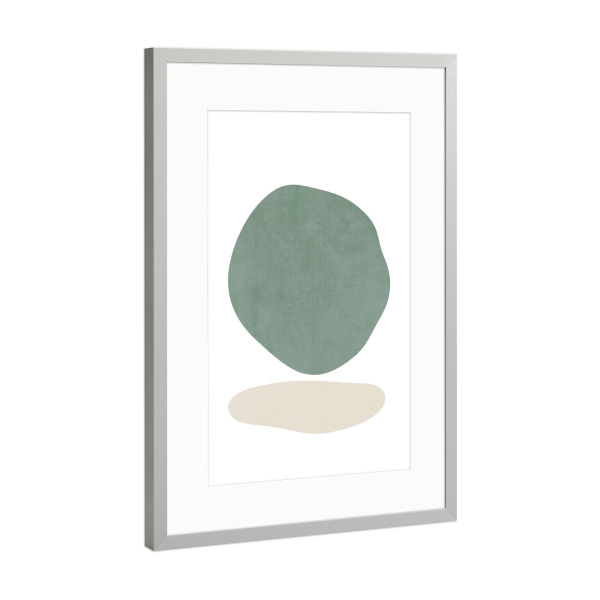 Poster mit Rahmen Silber "Simple Green Tree Shape" artboxONE - Natur,Abstrakt