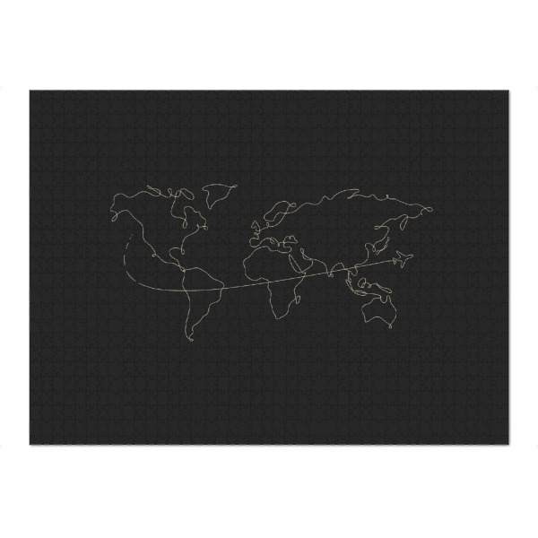 Puzzle Ravensburger "World map pen line travel black" artboxONE - Natur,Reise,Reise / Länder