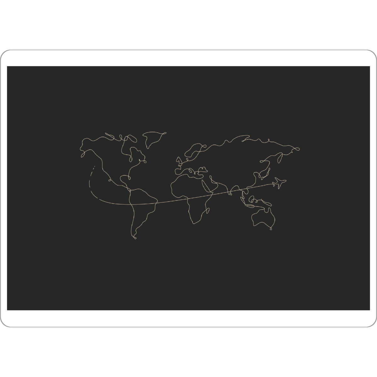 Tischset "World map pen line travel black" artboxONE - Natur,Reise,Reise / Länder