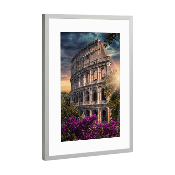 Poster mit Rahmen Silber "Colosseum at sunset" artboxONE - Städte,Reise,Architektur,Reise / Länder,Städte / Rom