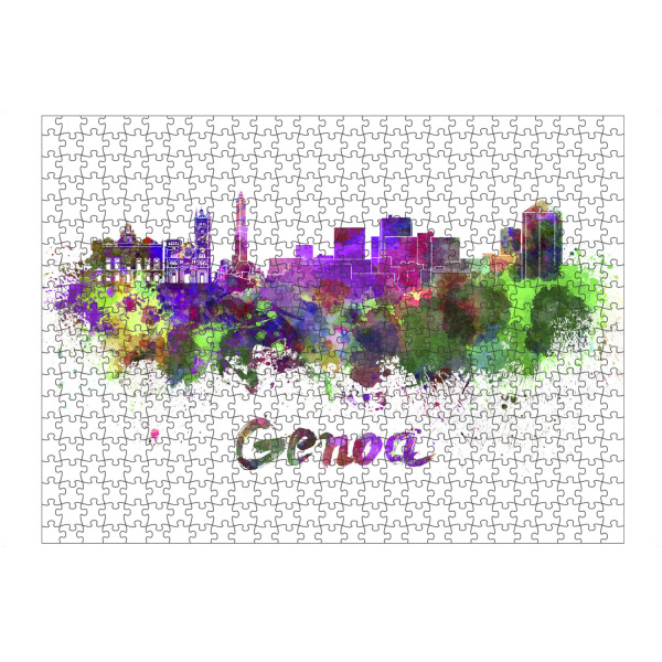 artboxONE Puzzle "Genoa skyline in watercolor-b" artboxONE - Städte,Abstrakt,Architektur