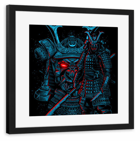 Poster mit Rahmen schwarz "Legendary Samurai Warrior" artboxONE - Städte / Tokio