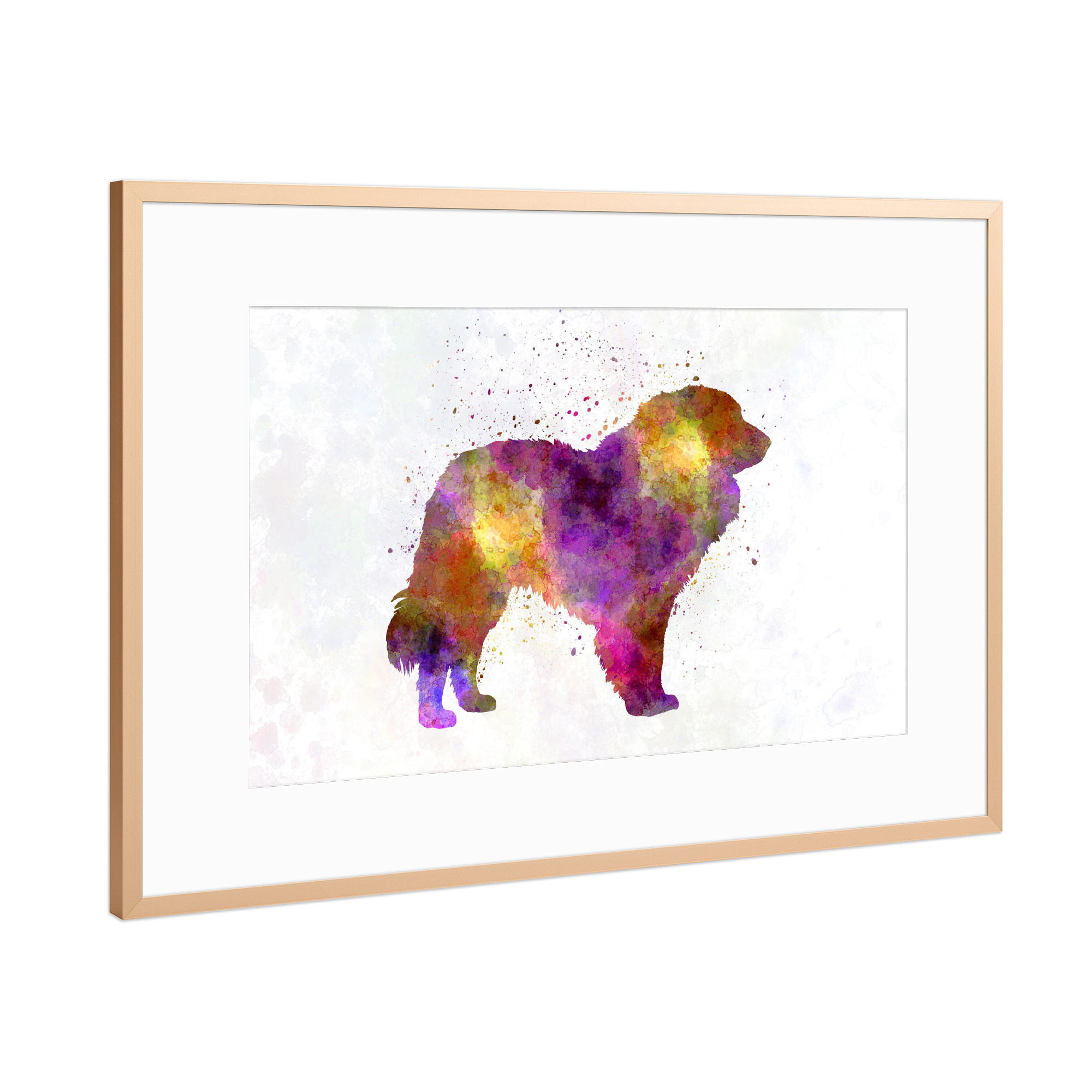 Poster mit Rahmen Kupfer "Estrela Mountain Dog in watercolor" artboxONE - Tiere,Abstrakt