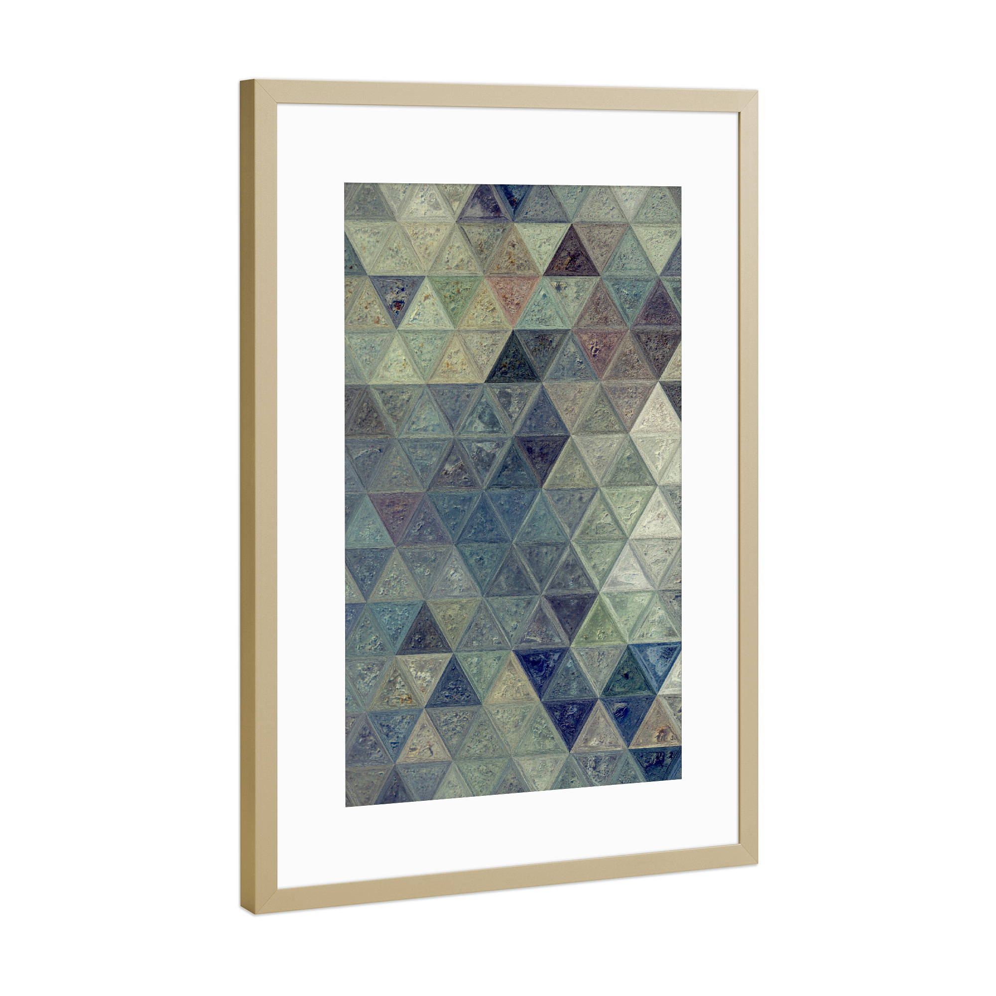 Poster mit Rahmen Gold "Mosaic stone" artboxONE - Abstrakt,Geometrie - Mosaic,Pattern,Decoration,Triangle,Colors,Abstract,Abstrakt,Geometrie,Geometry