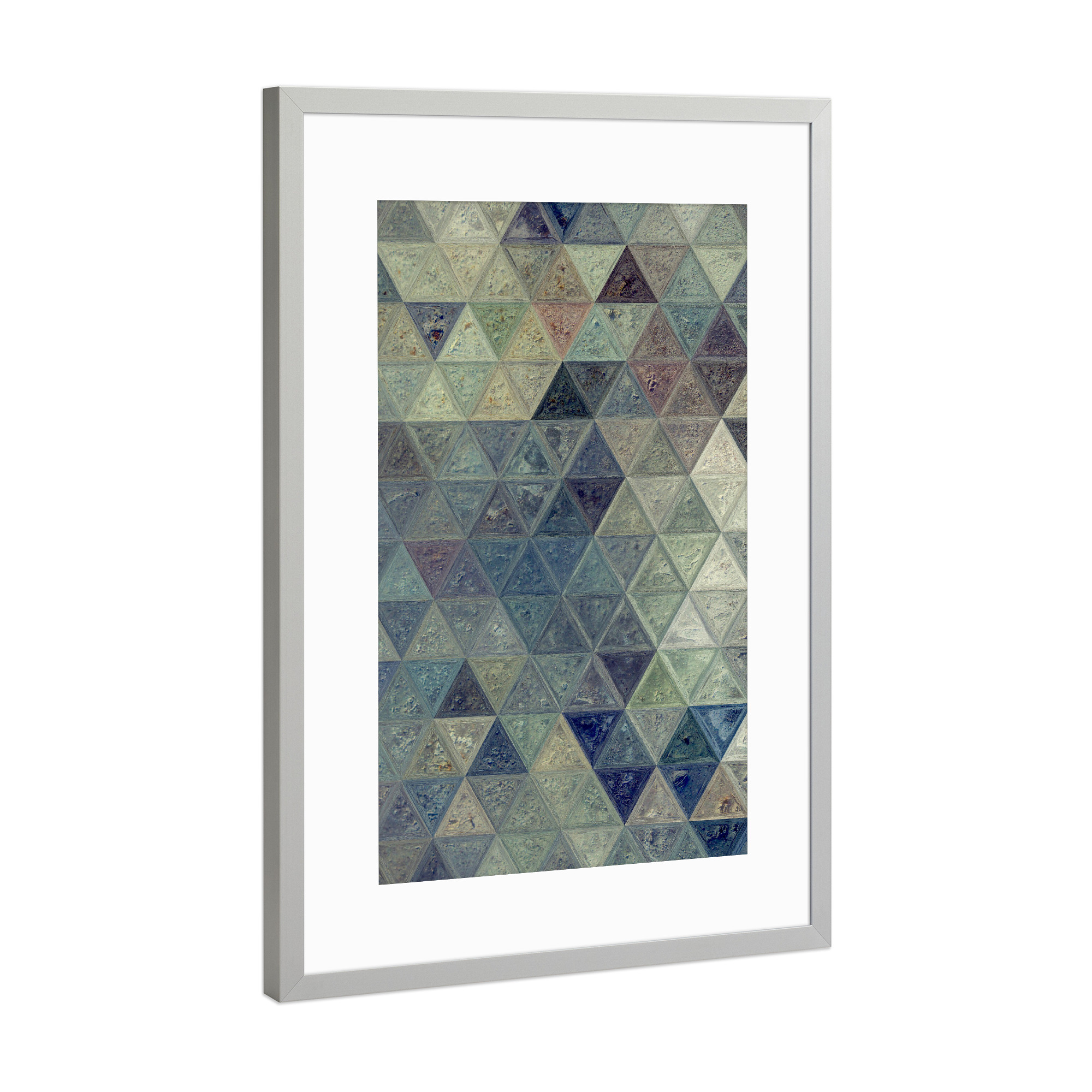 Poster mit Rahmen Silber "Mosaic stone" artboxONE - Abstrakt,Geometrie