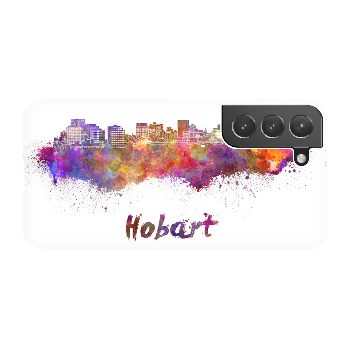"HOBART skyline in watercolor-b"für Samsung Galaxy - Premium-Case Handyhülle artboxONE