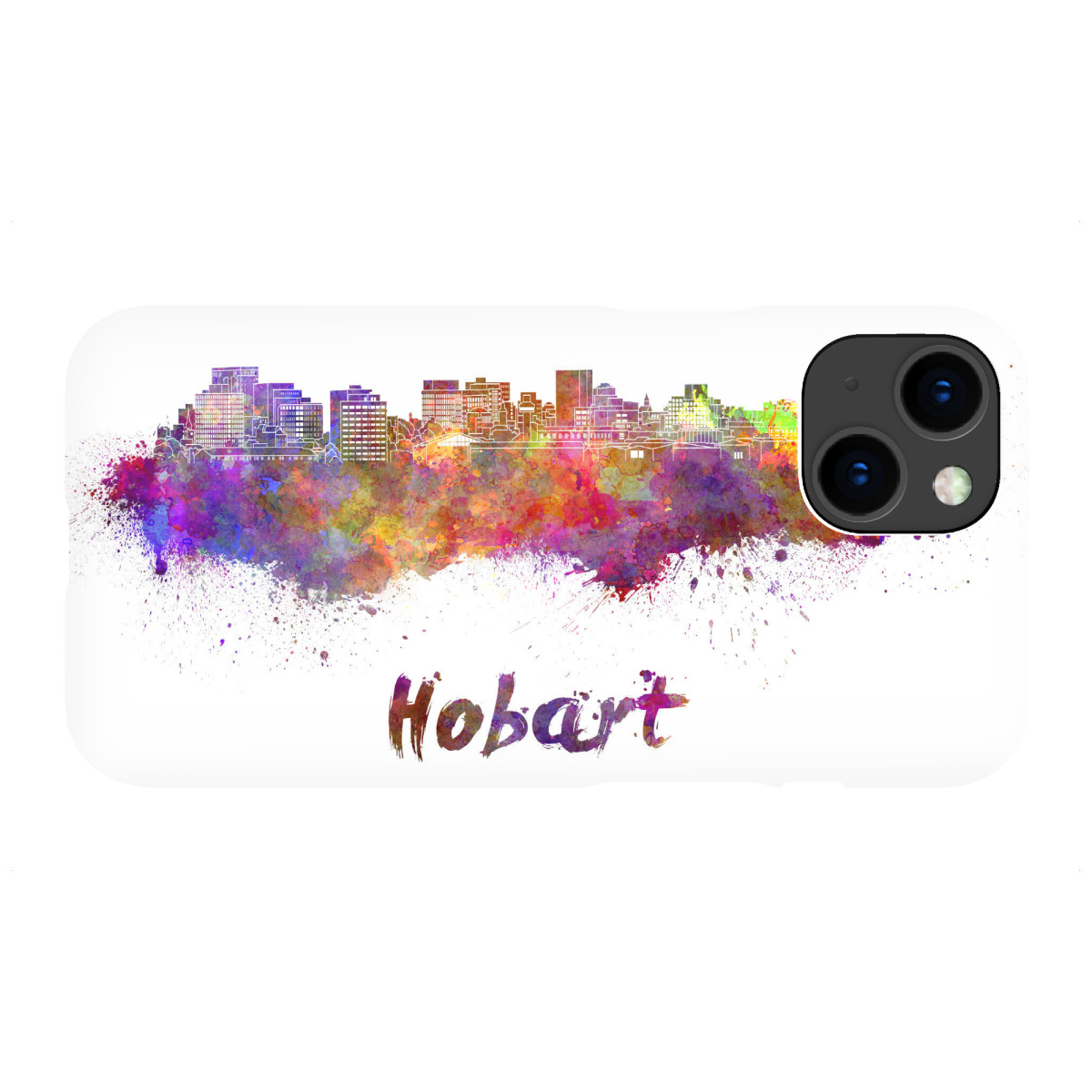 iPhone "HOBART skyline in watercolor-b" Premium-Case Handyhülle artboxONE