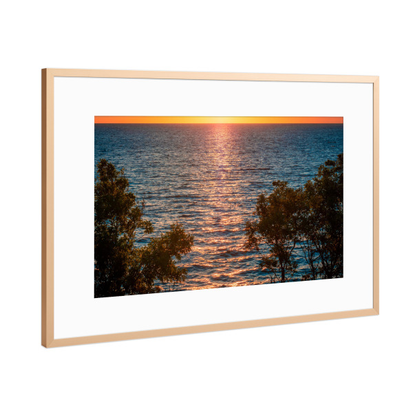 Poster mit Rahmen Kupfer "Sonnenaufgang über dem Meer" artboxONE - Natur,Reise