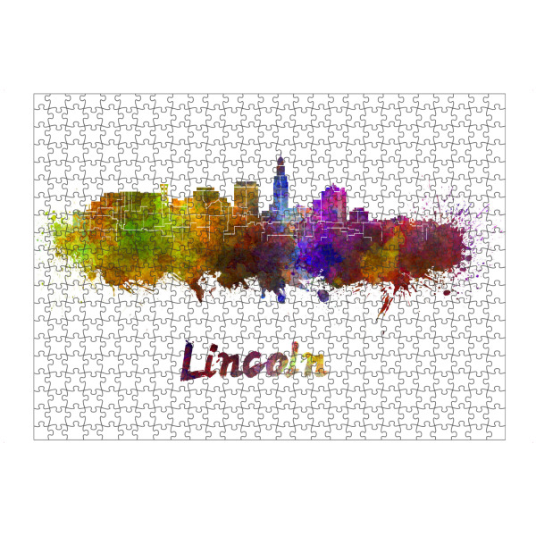artboxONE Puzzle "LINCOLN skyline in watercolor-b" artboxONE - Städte,Abstrakt,Architektur
