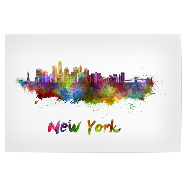 Poster 30x20 cm "NEW YORK skyline in watercolor-b" artboxONE - Städte,Abstrakt,Architektur