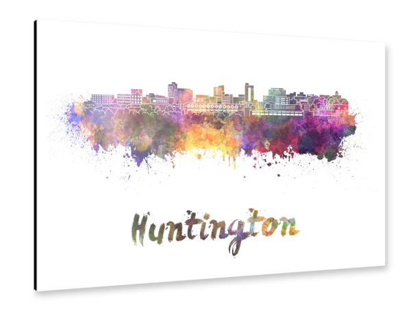 Alu-Dibond "HUNTINGTON skyline-b" 30x20 cm artboxONE