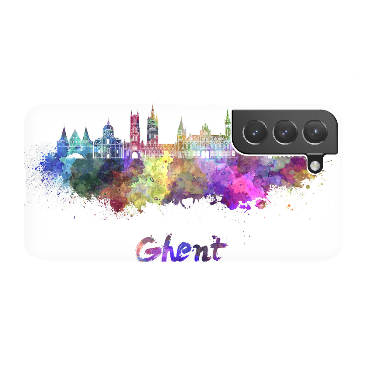 Samsung Galaxy "GHENT skyline in watercolor-b" Premium-Case Handyhülle artboxONE