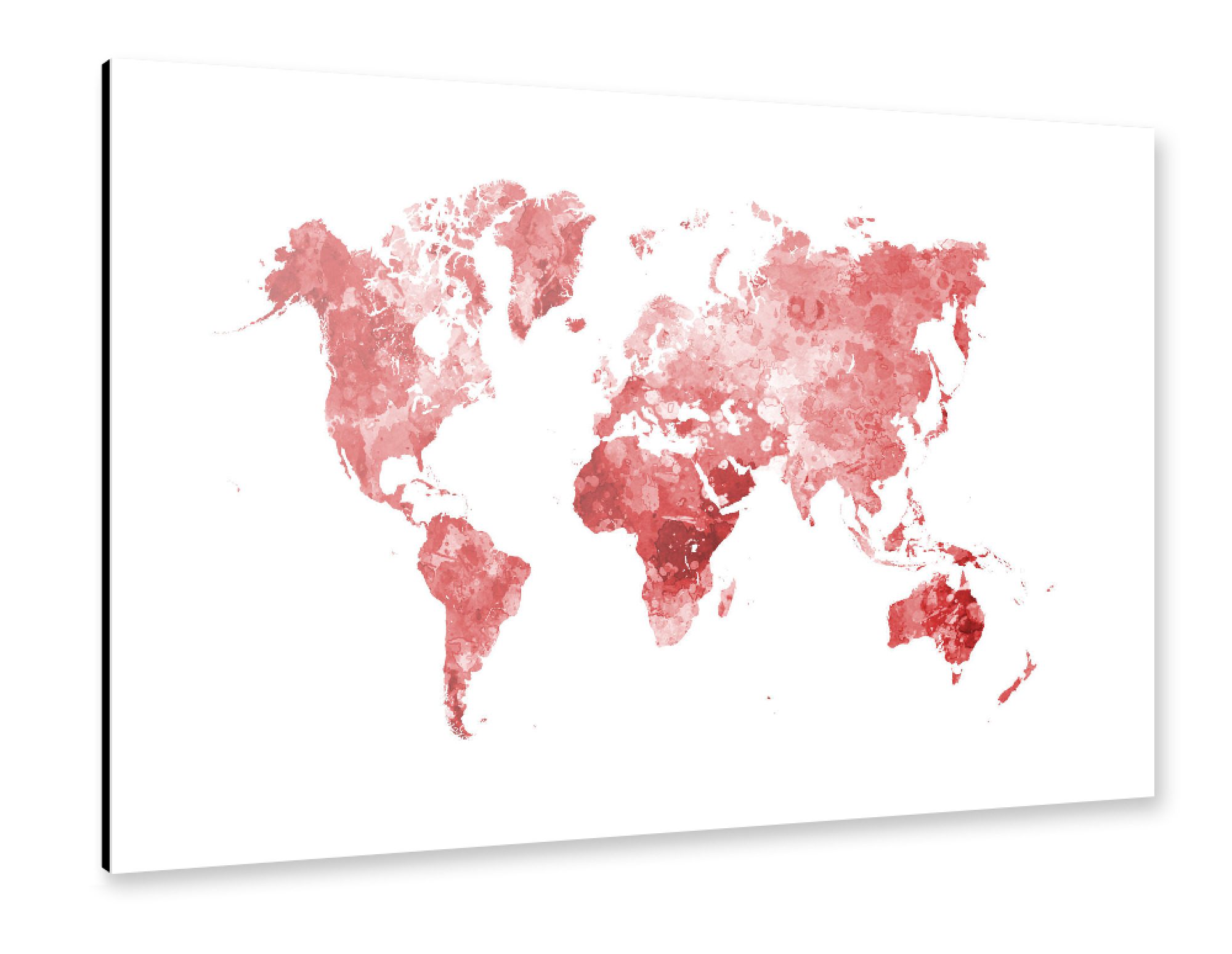 Alu-Dibond "Watercolor world map-e" 75x50 cm artboxONE