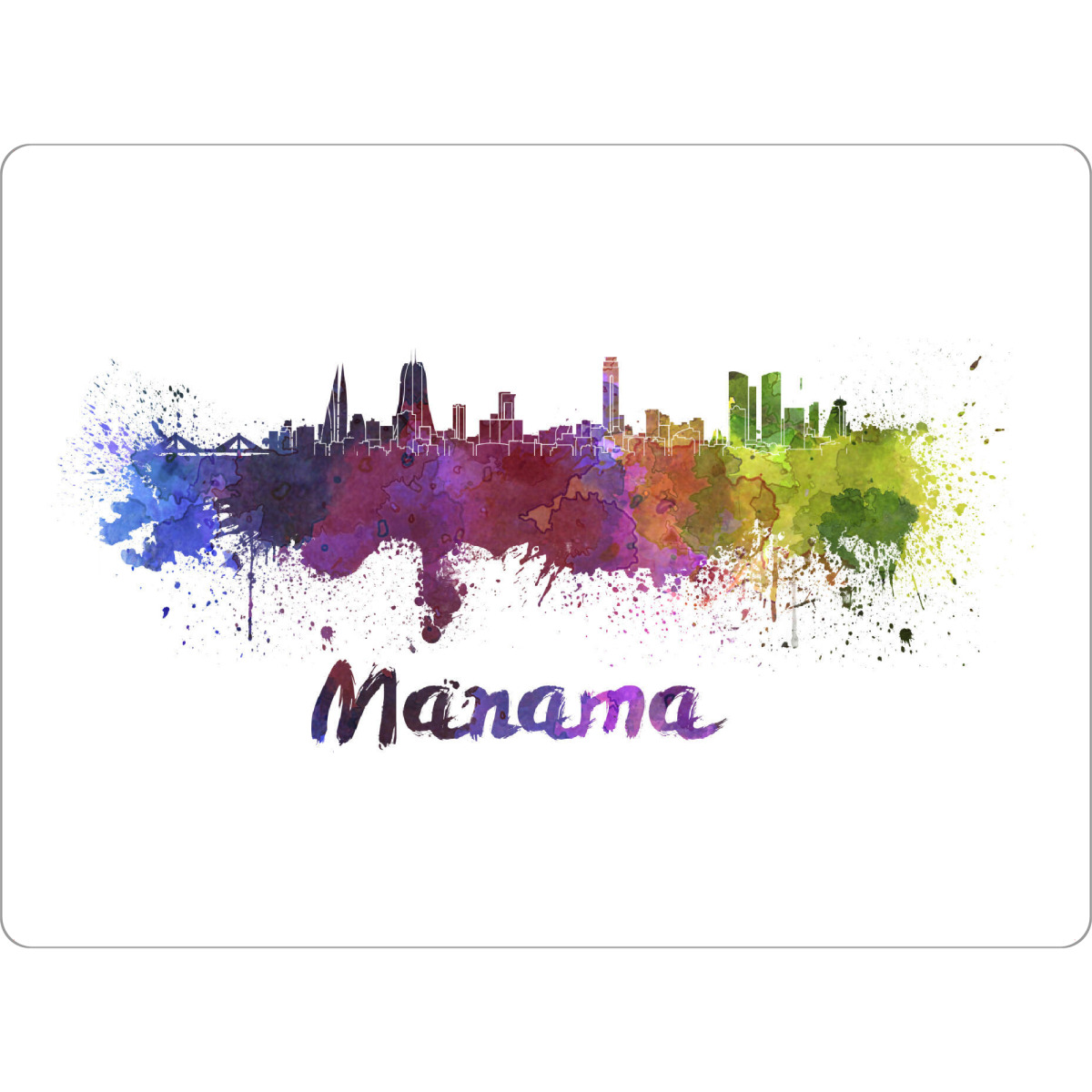 Tischset "MANAMA skyline in watercolor-b" artboxONE - Städte,Abstrakt,Architektur