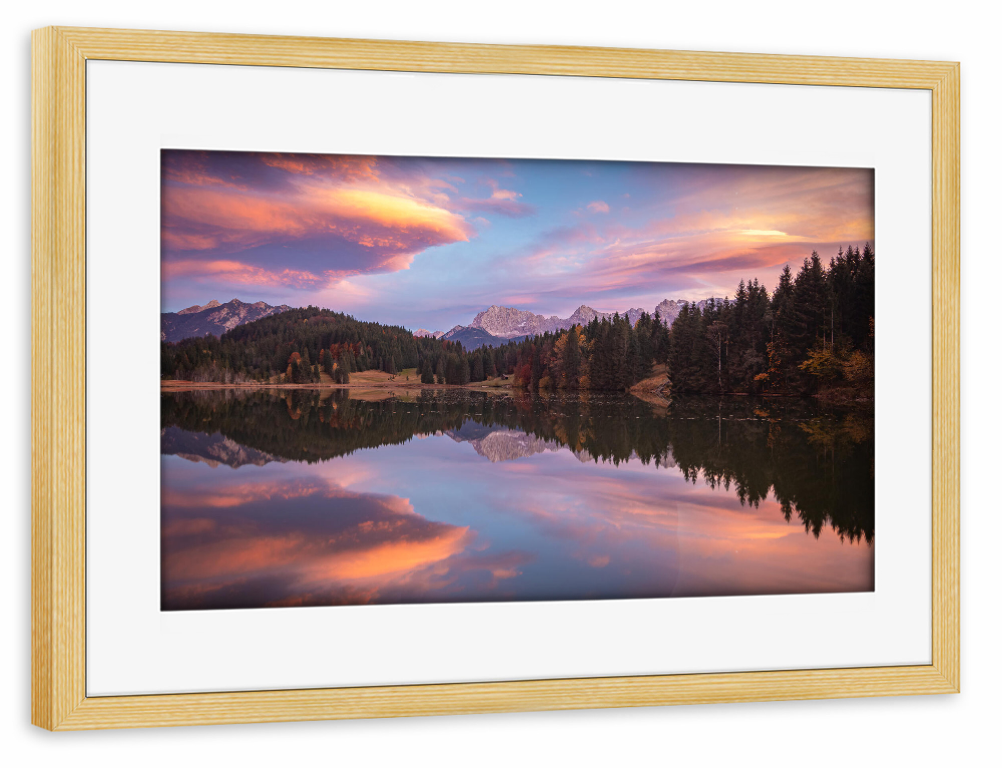 Poster mit Rahmen kiefer "Sonnenuntergang in den Alpen" artboxONE - Natur,Reise