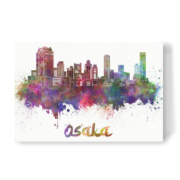 Leinwandbild "OSAKA skyline in watercolor" artboxONE - Städte,Abstrakt,Architektur