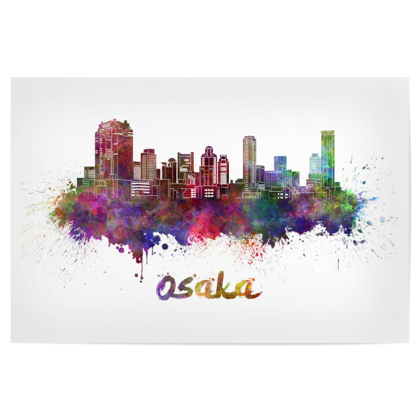 Poster "OSAKA skyline in watercolor" artboxONE - Städte,Abstrakt,Architektur