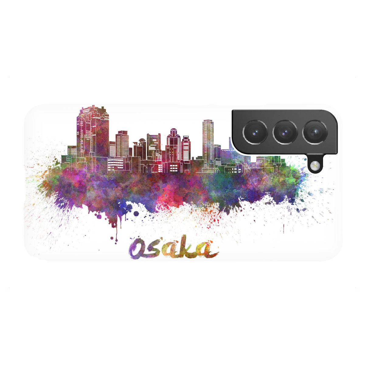 "OSAKA skyline in watercolor"für Samsung Galaxy - Premium-Case Handyhülle artboxONE
