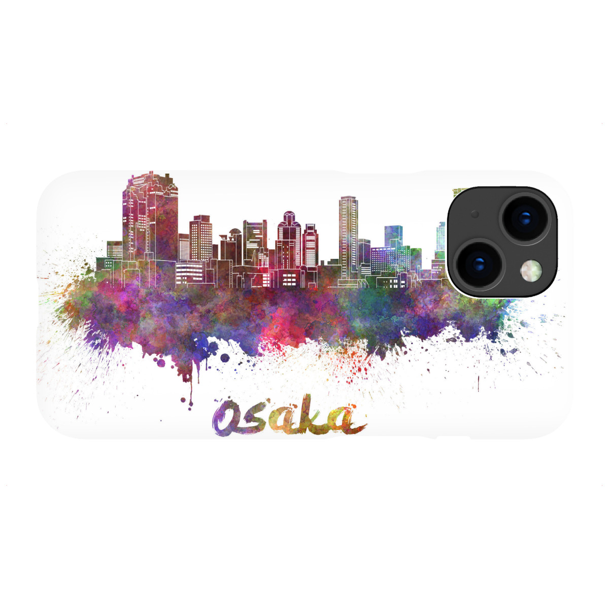 iPhone "OSAKA skyline in watercolor" Premium-Case Handyhülle artboxONE