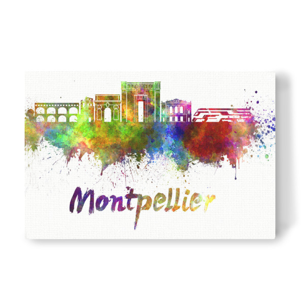 Leinwandbild "MONTPELLIER skyline in watercolor" artboxONE - Städte,Abstrakt,Architektur