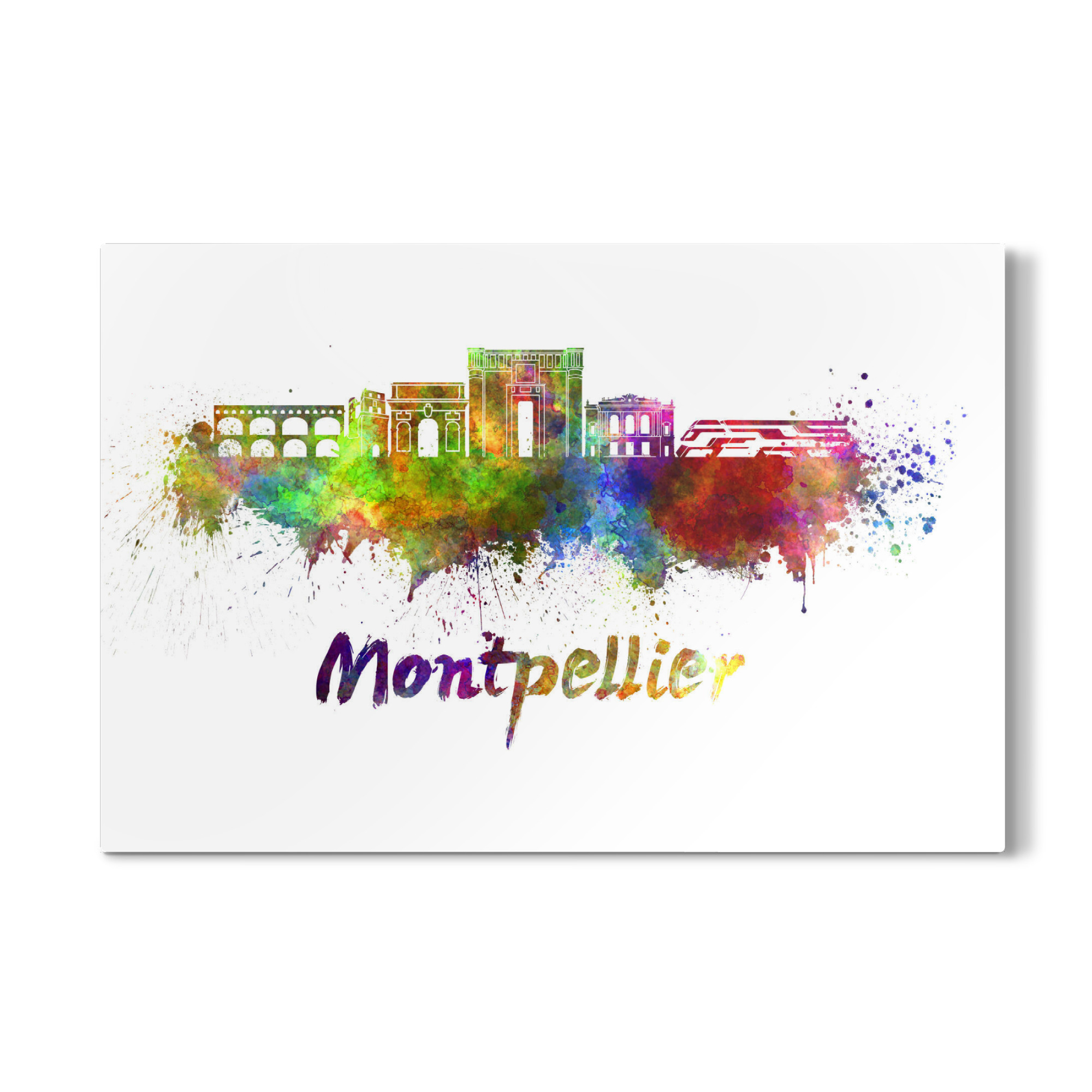Galerie-Print "MONTPELLIER skyline in watercolor" 75x50 cm artboxONE
