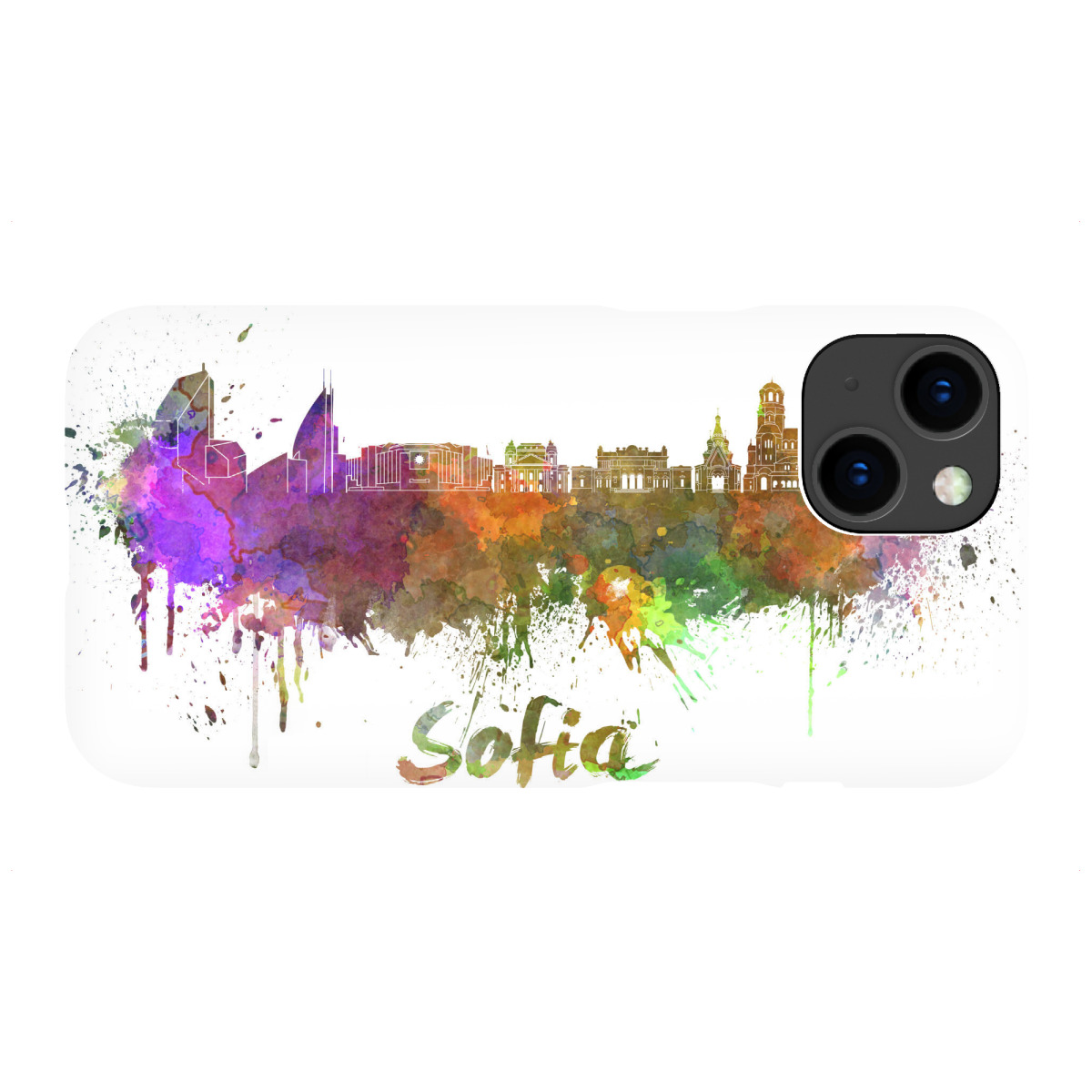 "SOFIA skyline in watercolor-x"für iPhone - Premium-Case Handyhülle artboxONE