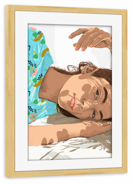 Poster mit Rahmen kiefer "Feel the Sun from Both Sides" artboxONE - Menschen